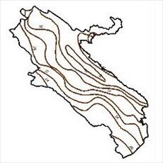 Isotherms contour map of Ilam