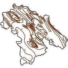 Isotherms contour map of kohgiloyeh